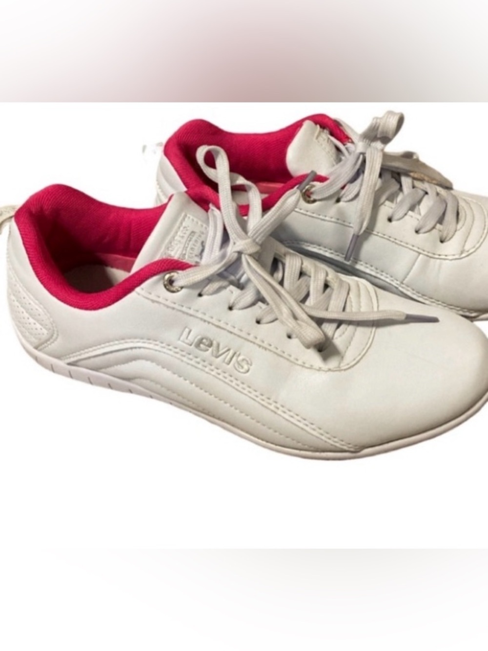 Levi's Sneakers 8.5 Comfort Shoes Women's Camellia UL White With Pink Trim